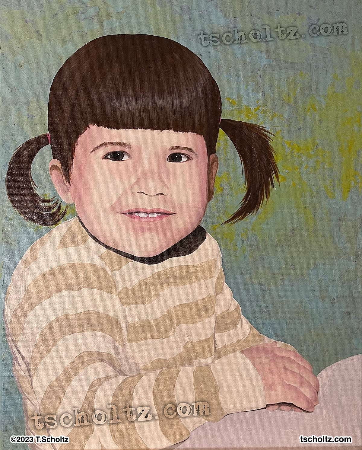 Self-portrait-at-2-acrylic-painting-by-Tes-Scholtz